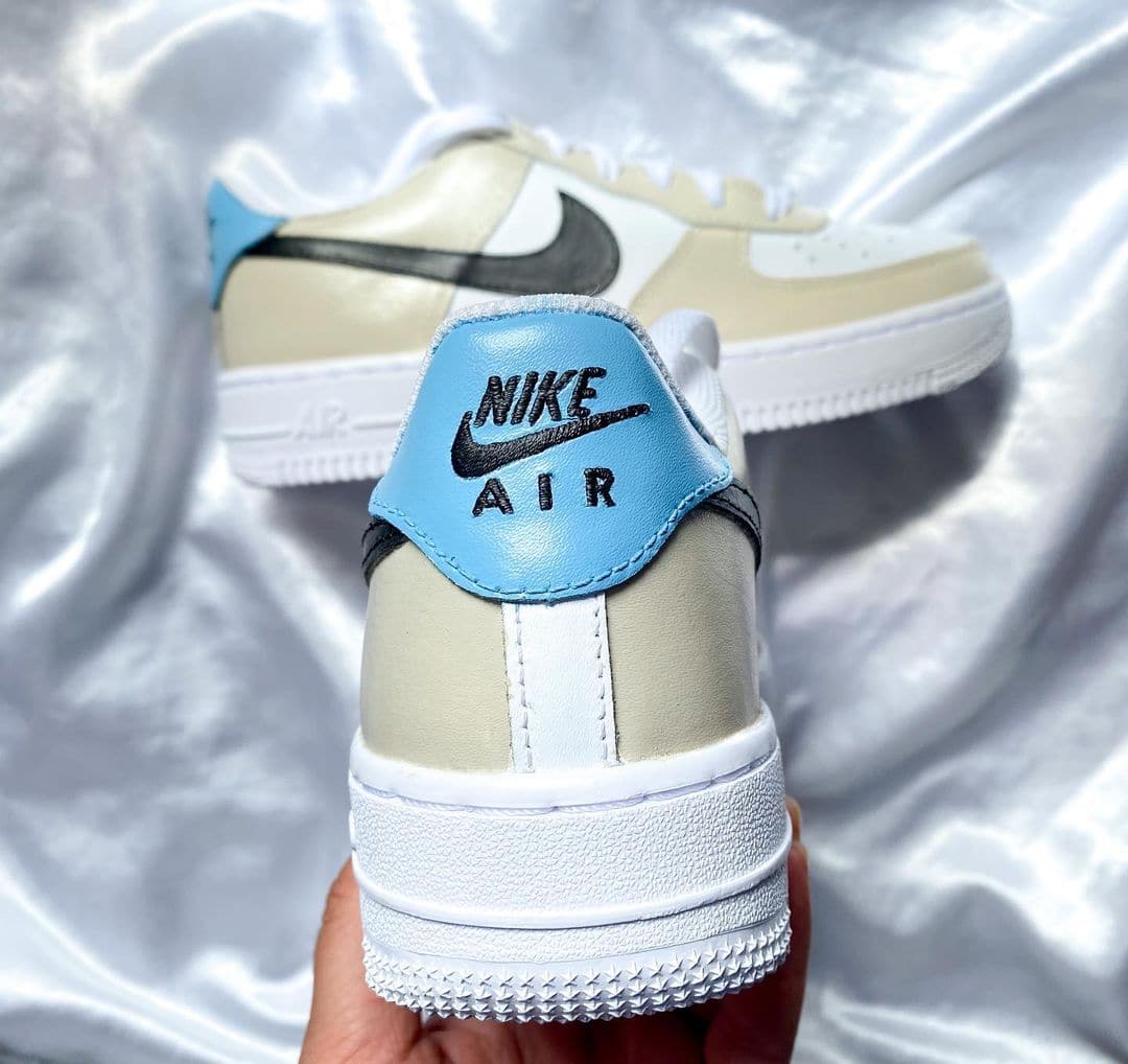 Custom Air Force 1 Cream bule combo