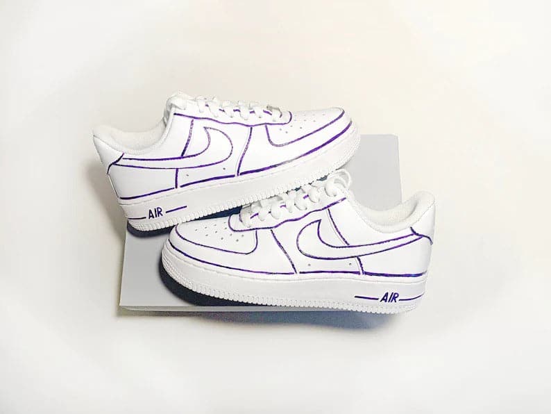 Purple Outline Custom Air Force 1
