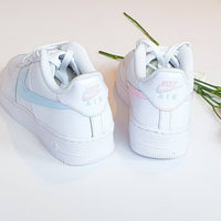 Baby Blue and Baby Pink Tick Hand-painted Custom AF1'S