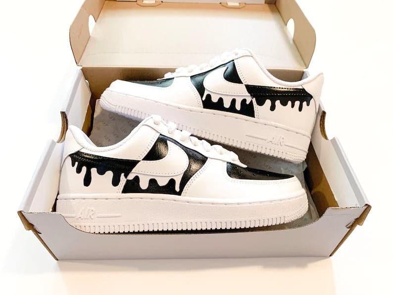Black and White Drip Custom Air Force 1