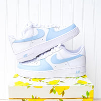 Bule Toe Colorblock Air Force 1 Custom Handpainted