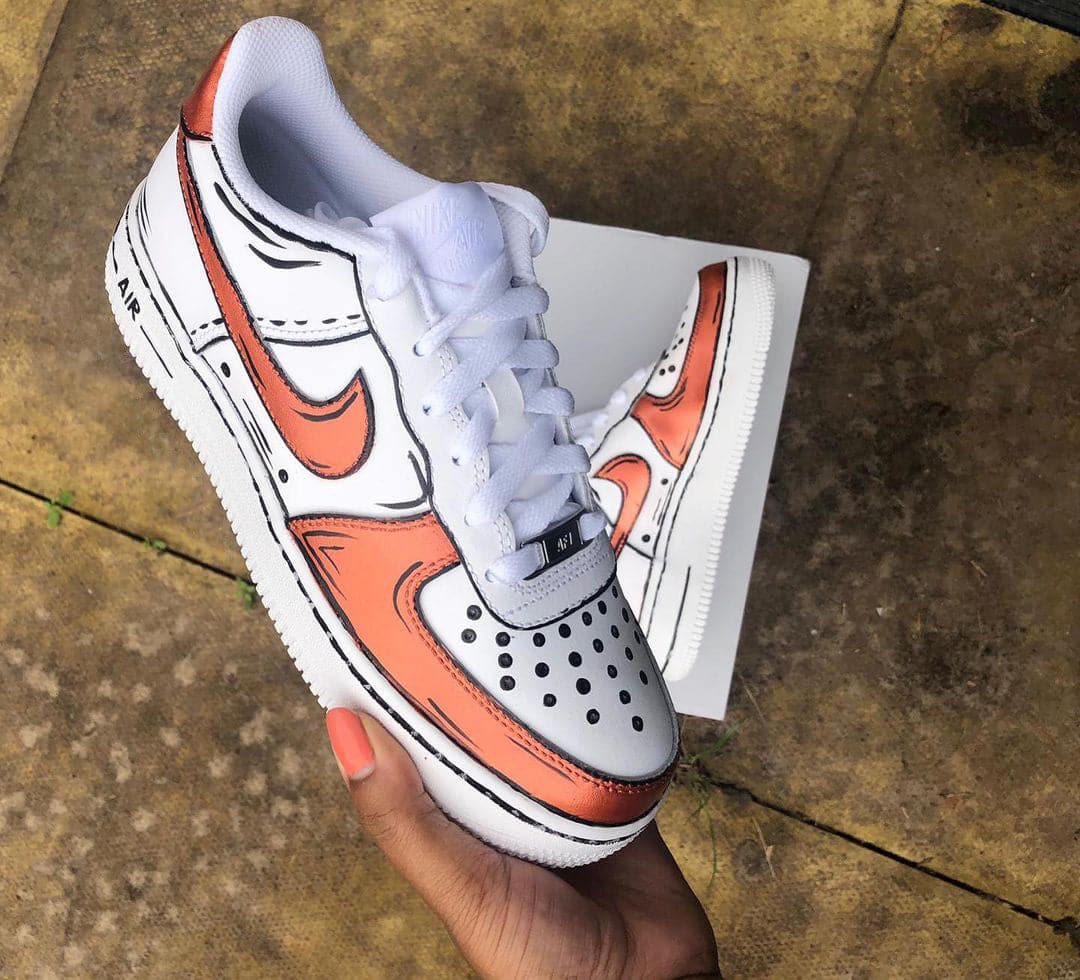 Custom Air Force 1 Cartoon Rose Gold