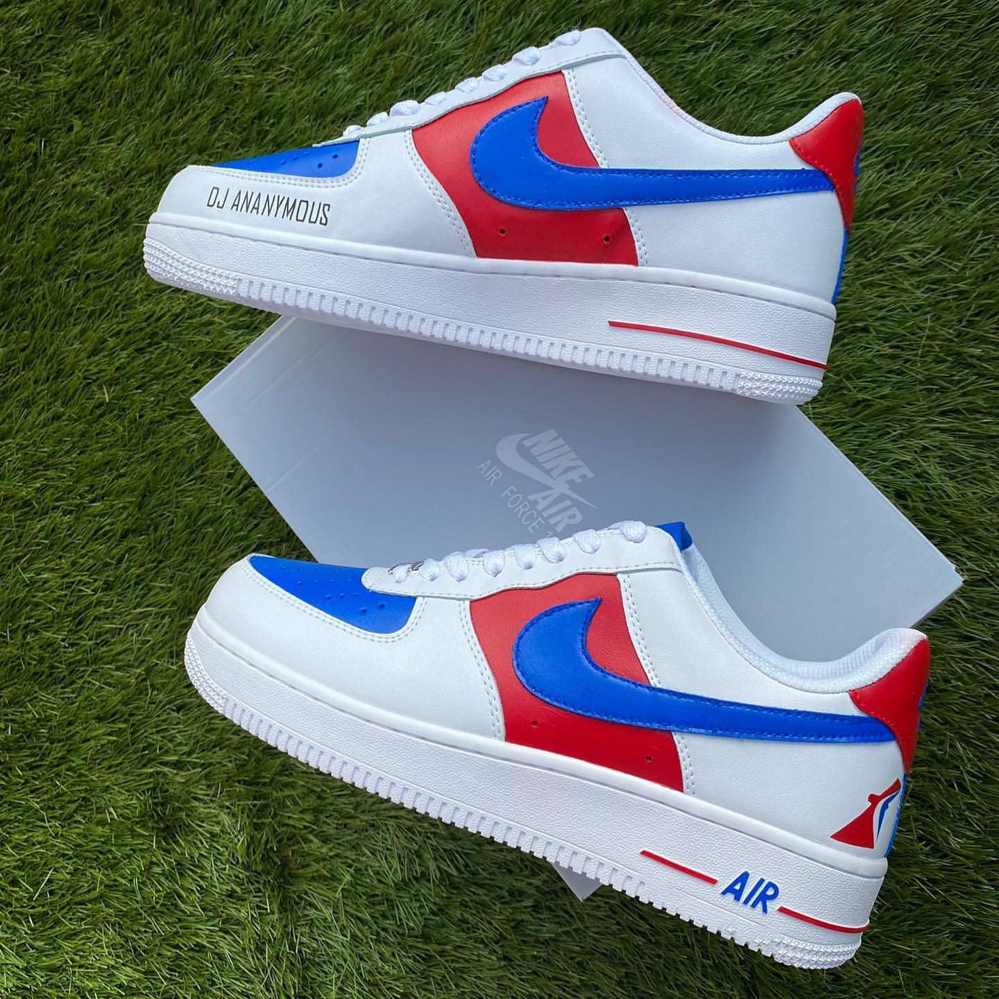 Custom Air Force 1 Blue Red