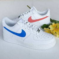 Brick and Navy Tick Design Hand-painted Custom Air Froce 1
