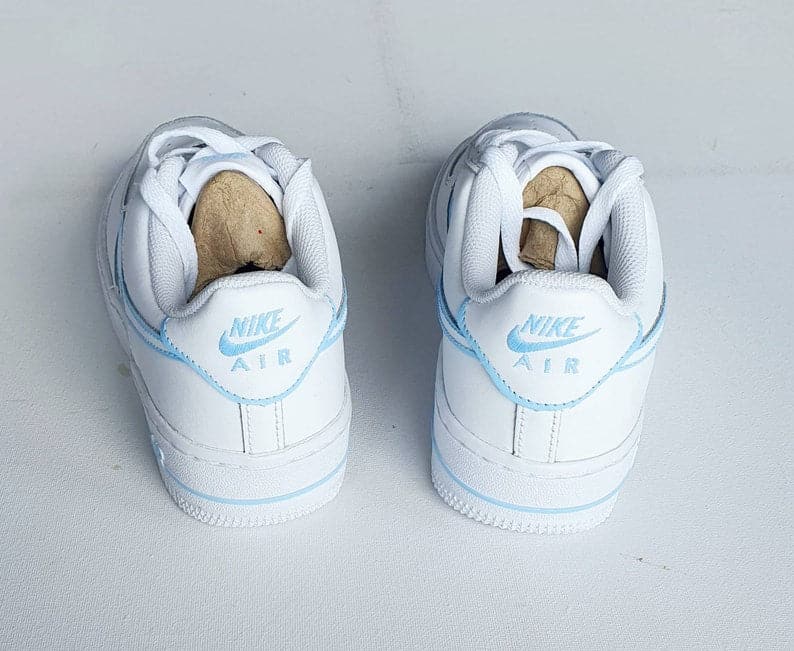 Blue Outlines Design_ Hand-painted Custom Nike Air Force 1