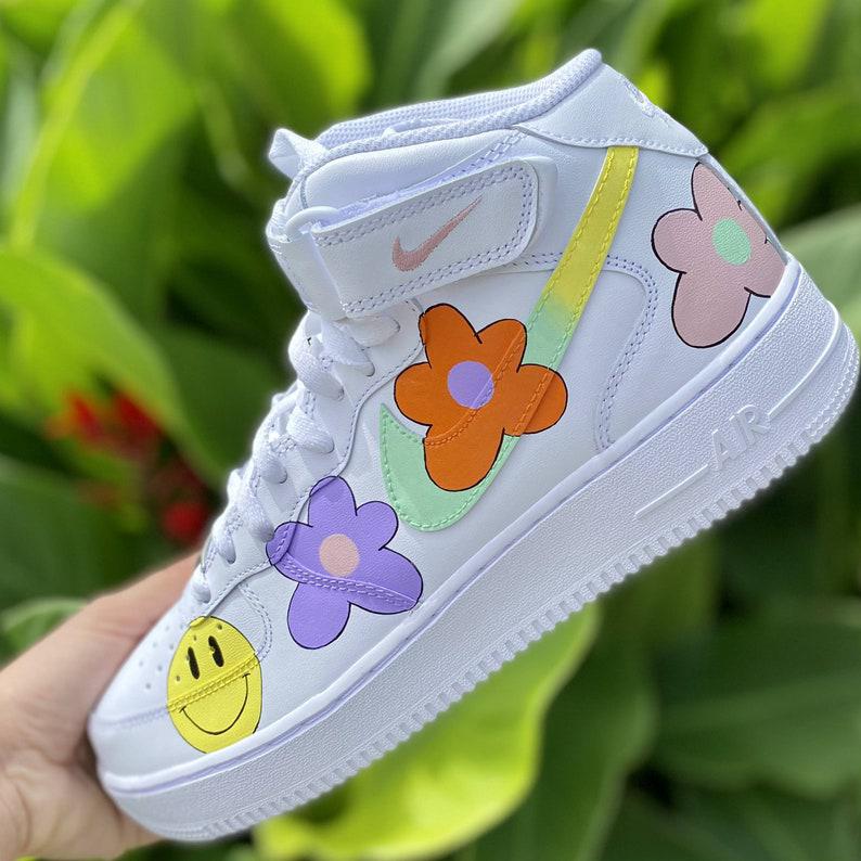 Custom Air Force 1 Hippie 70s Smiley Face