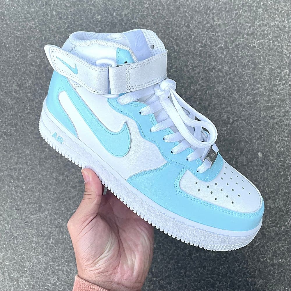 Custom Air Force 1 Mid Baby Blue