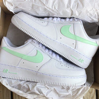 Custom Nike Air Force 1 Light Pastel Colors Mint Green