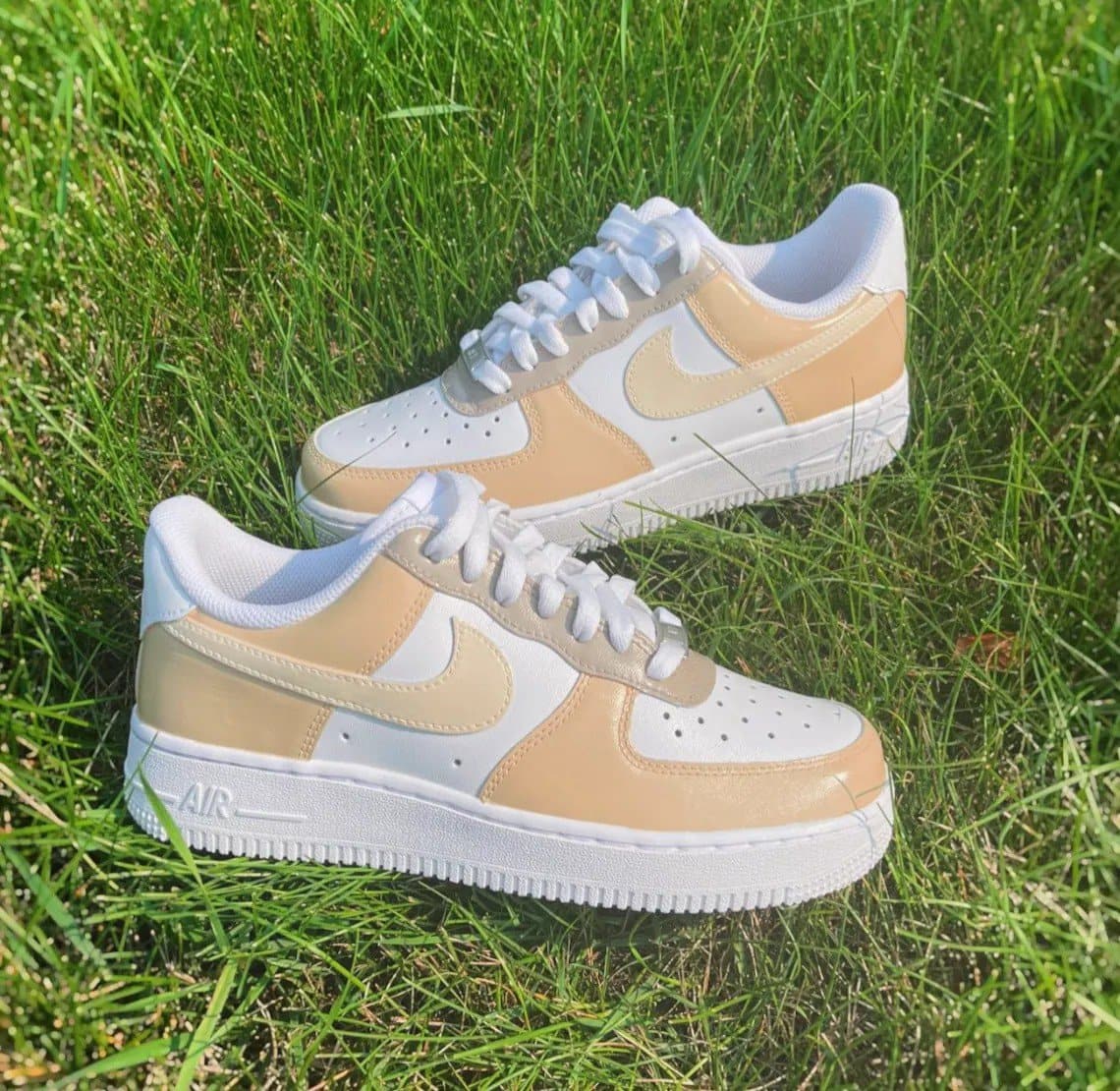 custom nike air force 1 beige tan earth neutral colors