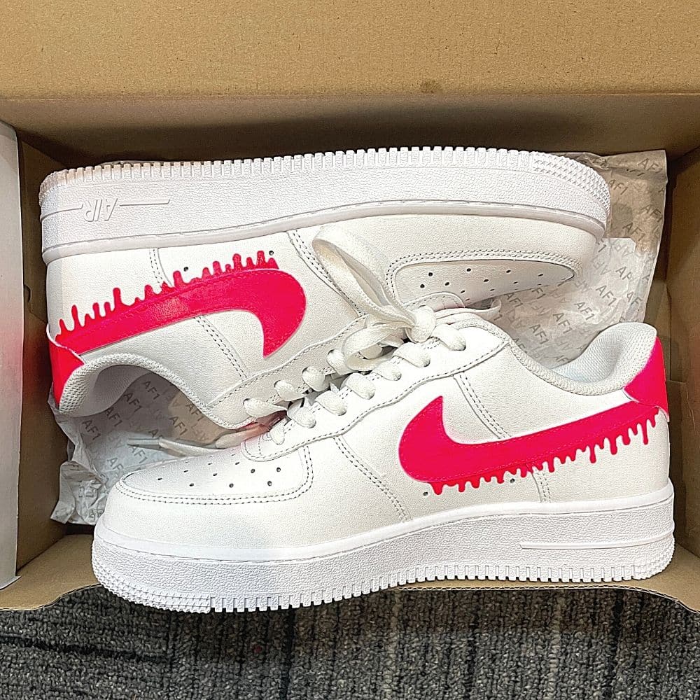 Custom Air Force 1 X Drip Red Colour