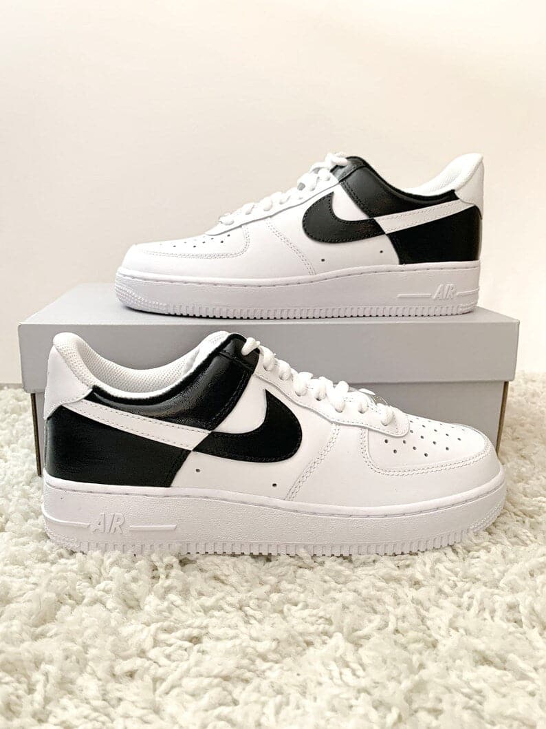 white and black Custom Air Force 1