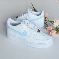 Baby Blue Tick Hand-painted Custom Nike Air Force 1