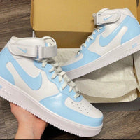 Custom Nike Air Force 1 Mid Baby Blue