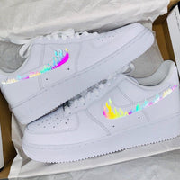 Custom Air Force 1 Rainbow Reflective Flaming Swoosh