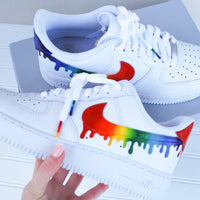 Rainbow Air Force 1 Handpainted Rainbow Design Men