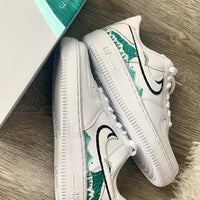 Custom Air Force 1 All White Ocean