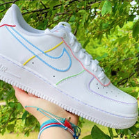 Rainbow Outline Custom Nike Air Force 1