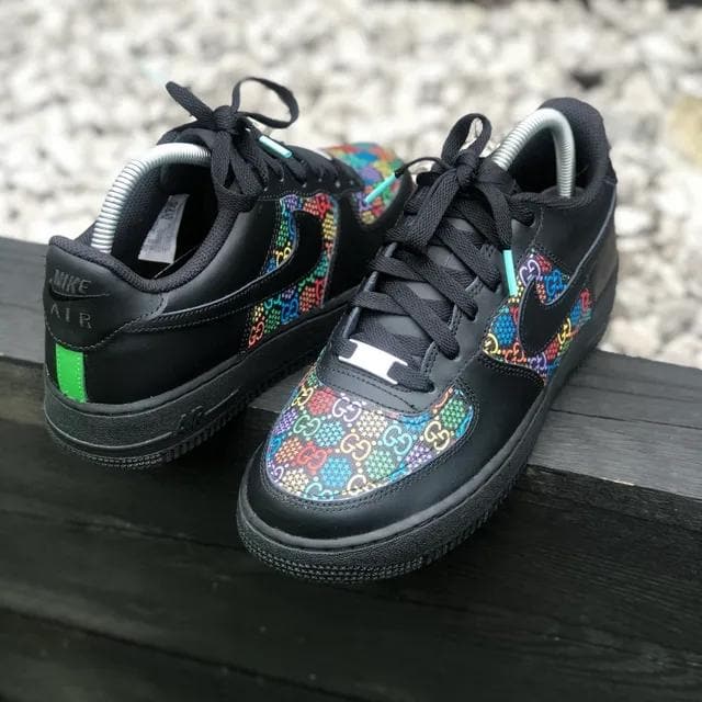 Custom Air Force 1 Dark Summer Gucci Stars