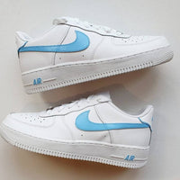 Blue_ Painted Tick Mid-soles and Details. Custom AF1's