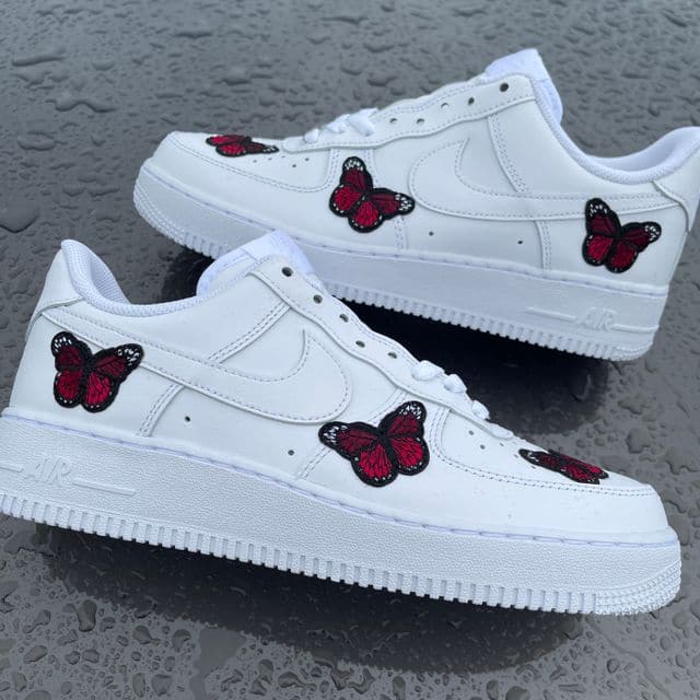 Custom Air Force 1 red butterfly