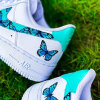 Custom Air Force 1 Butterfly Mint Blue