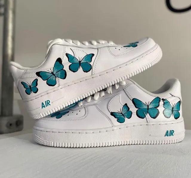 Custom Air Force 1 Blue Butterfly
