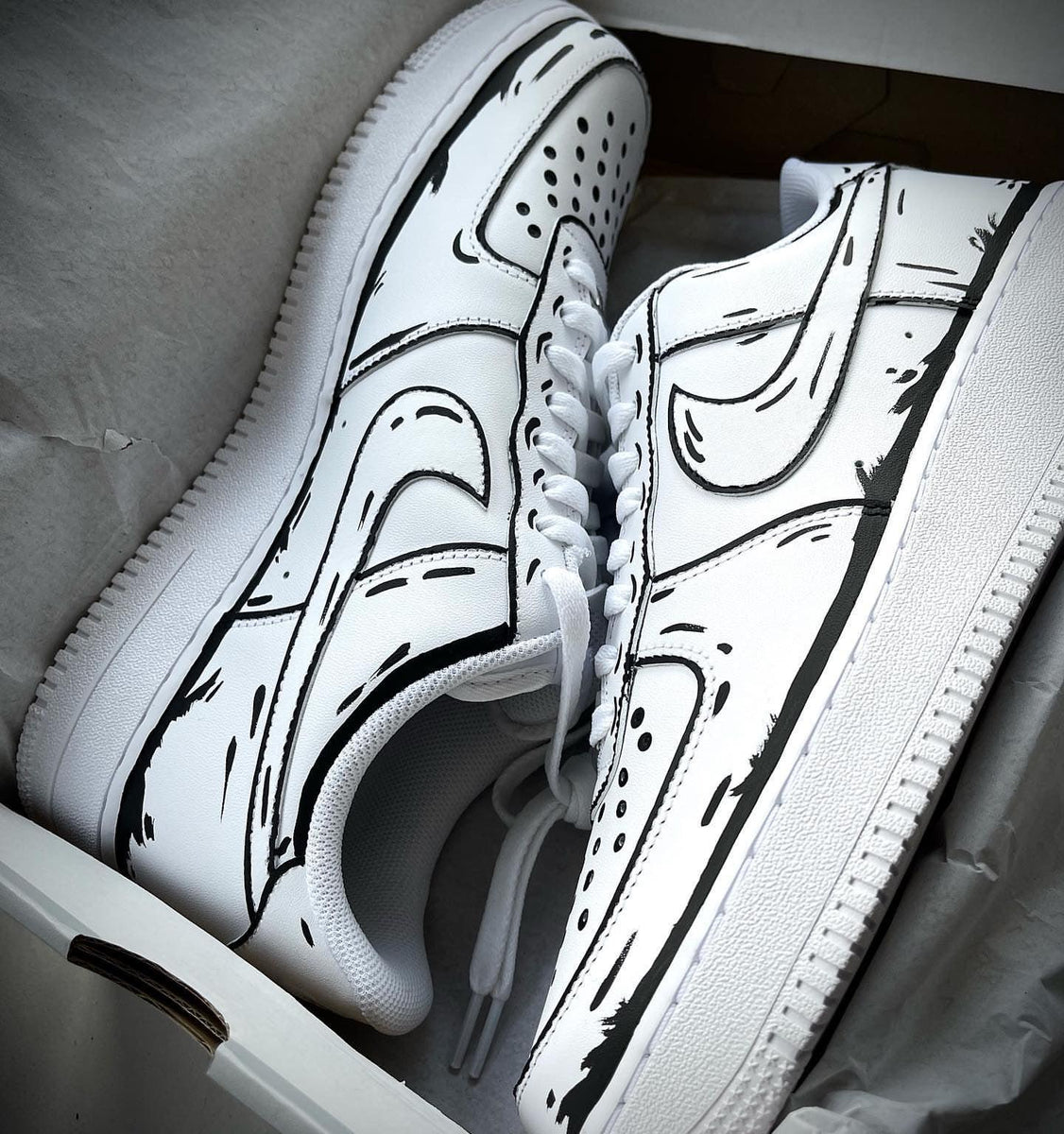 custom air force 1 black outline