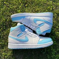 Custom Air Jordan 1 Mid White Bule