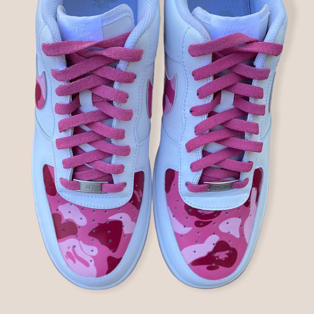 Custom Air Force 1 af1 pink Bape