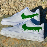 Custom Green Nike Drip Air Force Ones