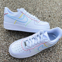 Rainbow Outline Custom Nike Air Force 1