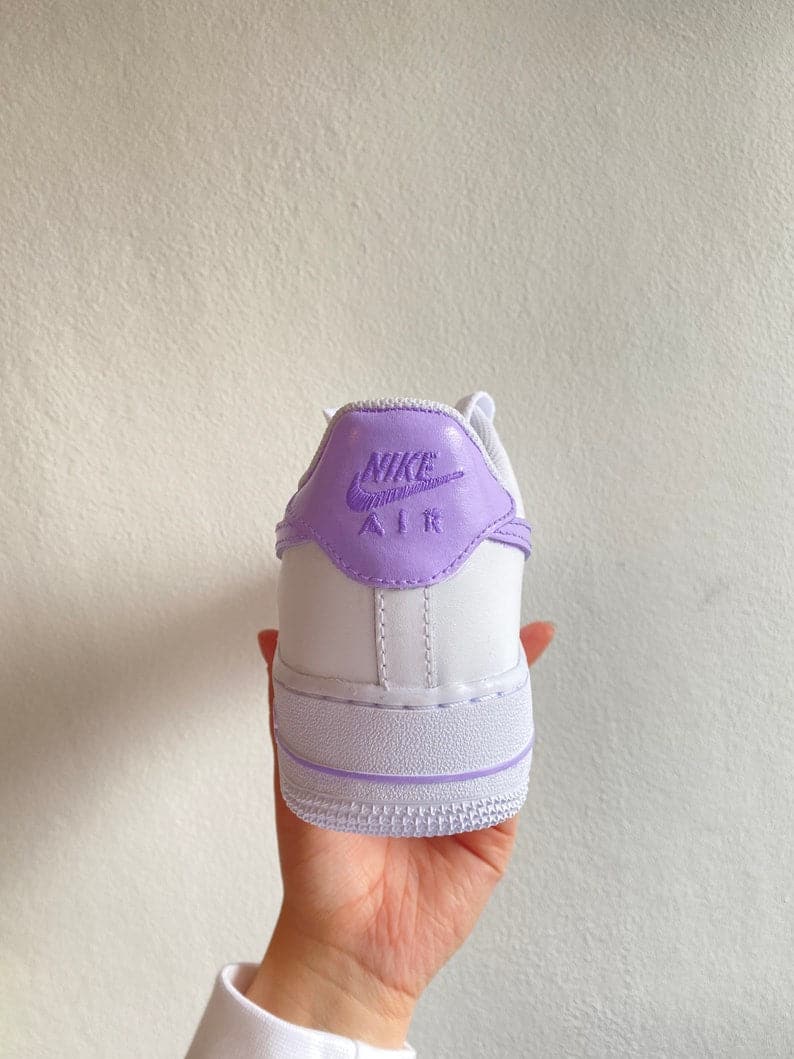 Custom Air Force 1 lilac Swoosh & Details