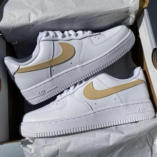 Custom Air Force 1 Beige Swoosh