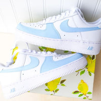 Bule Toe Colorblock Air Force 1 Custom Handpainted