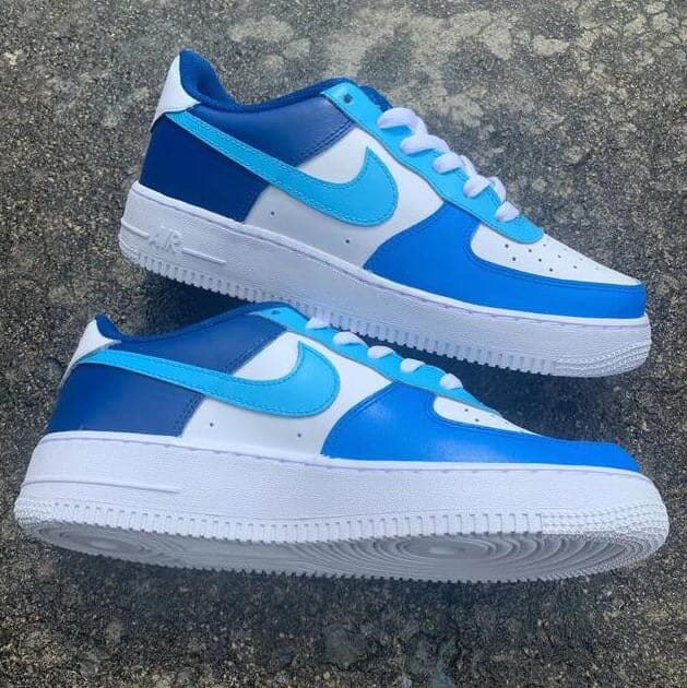 Custom Shades of Blue Air Force 1 â insdrip