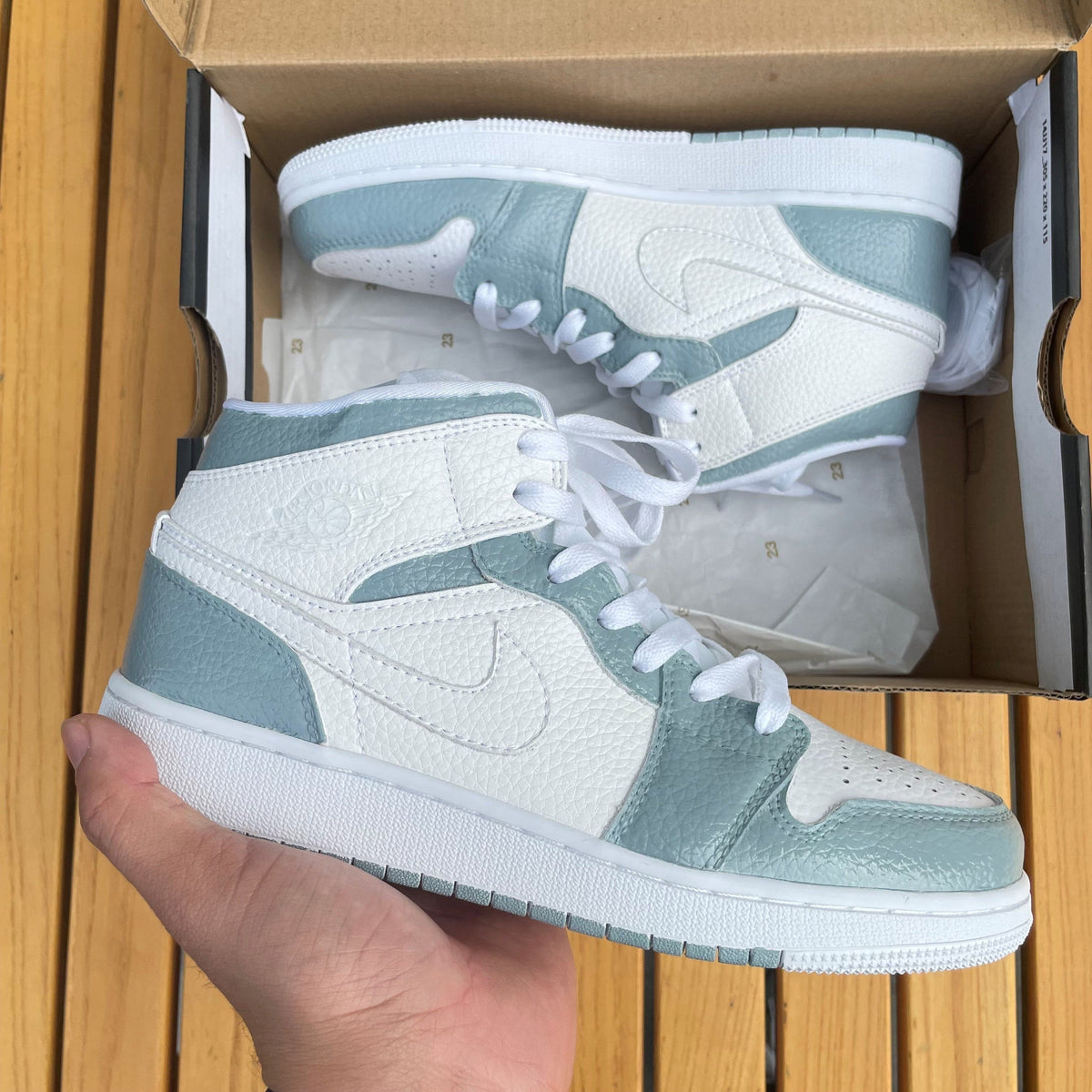 custom green jordan 1