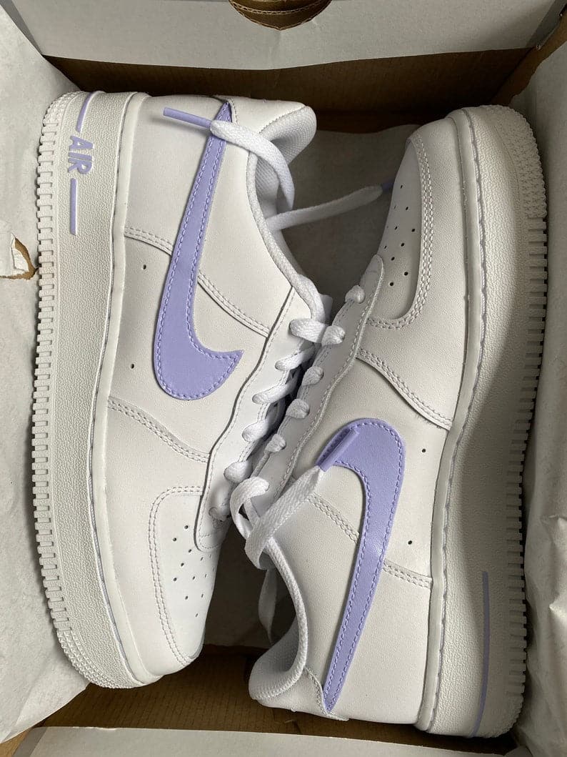 Custom Air Force 1 lilac Swoosh