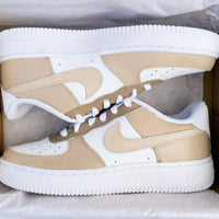 Custom Nike Air Force 1 Beige Tan Earth Neutral Colors
