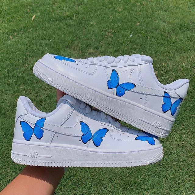 Custom Air Force 1 Blue Butterfly