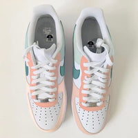 Pink and Bule Custom Air Force 1's water Resistant