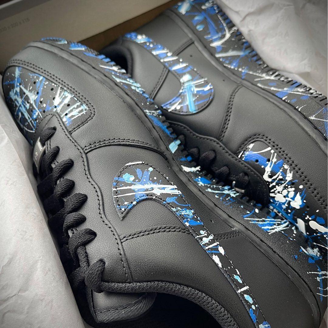 Custom Air Force 1 Blue Splash