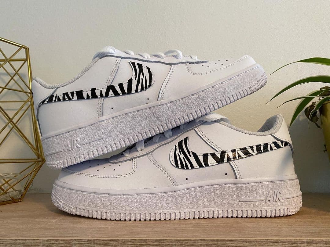 Custom Air Force 1 zebraprintje