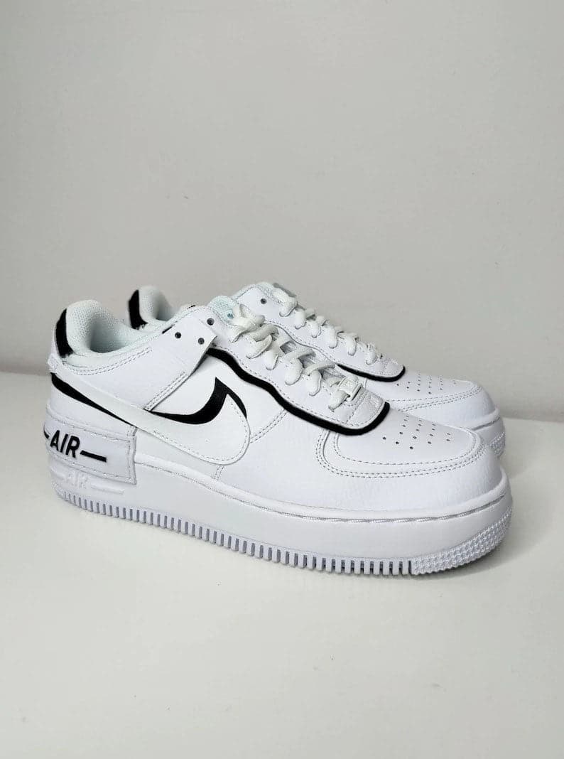 Custom Nike Air Force 1 Black and White Shadows