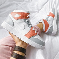 Custom Air Jordan 1 Mid Orange Grey