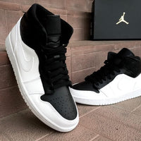 Custom Air Jordan 1 Mid Black White
