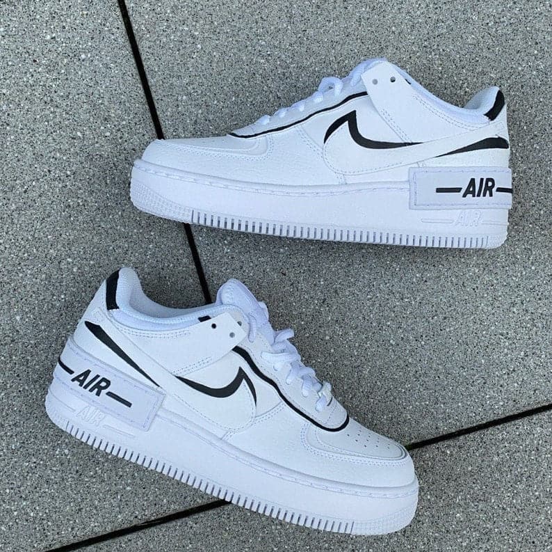 Nike Air Force 1 Shadow White Black Custom