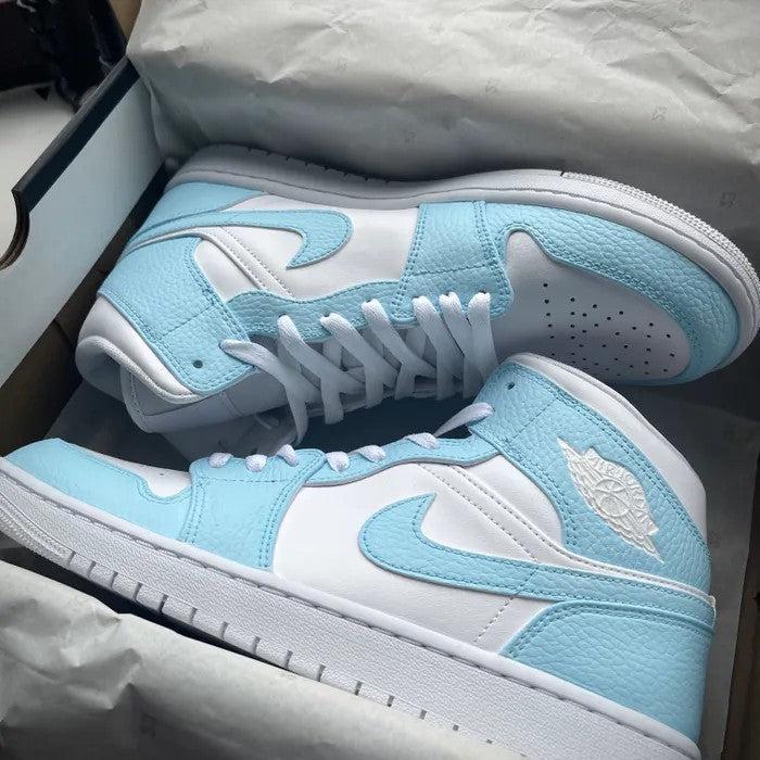 Custom Jordans Blue White