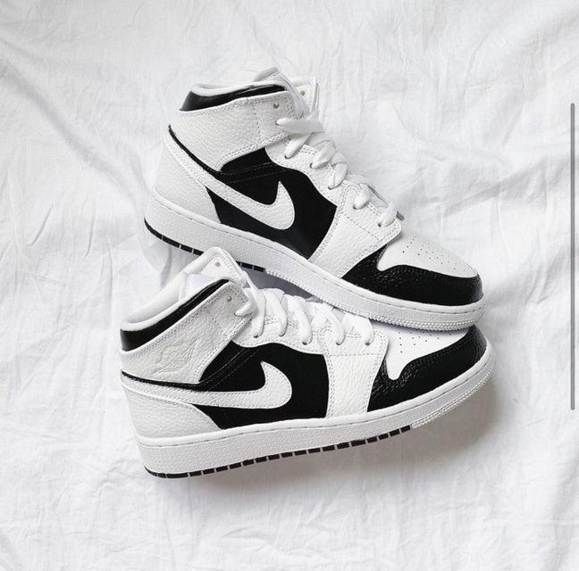 Custom Jordans White Black