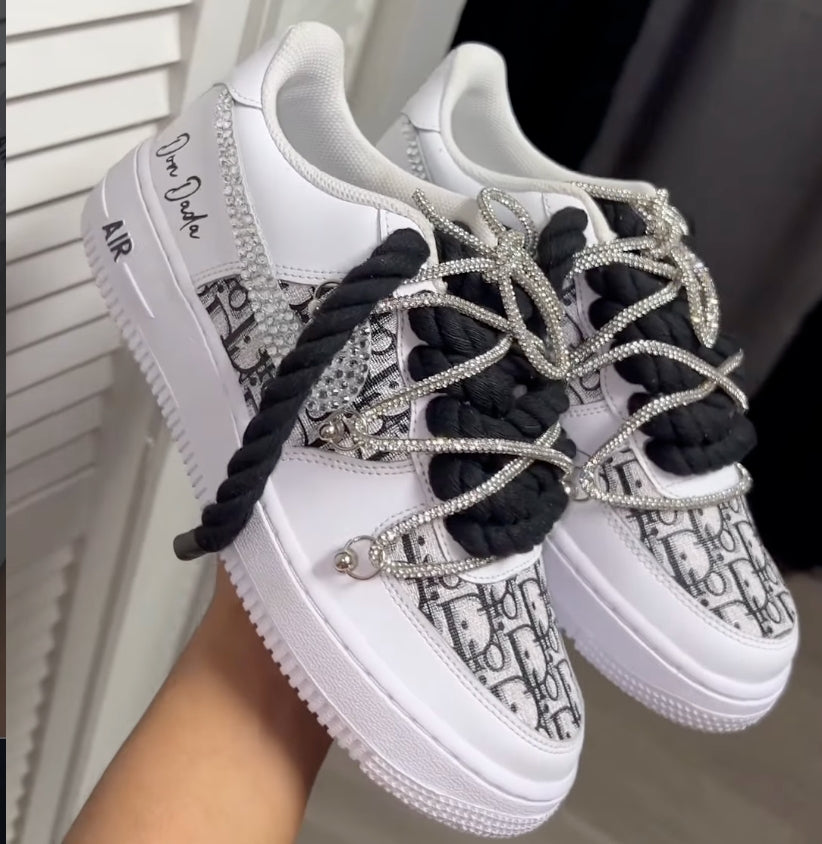 Handmade Rhinestone Custom Air Force 1 Sneakers