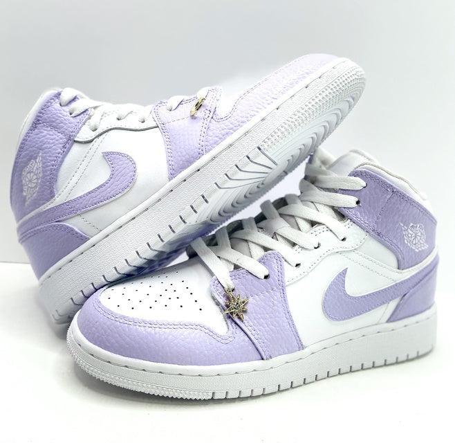 Custom Jordans Purple White Hexagram Pendant